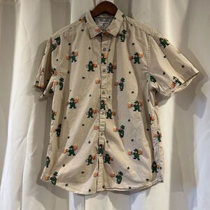 Denim and Flower Ricky Singh US L mens leprechaun‎ Irish novelty button up shirt